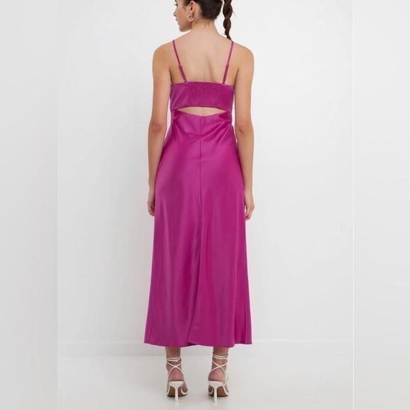 NTW Authentic Endless Rose Cut Out Detail Satin Maxi Dress - Picture 3 of 7